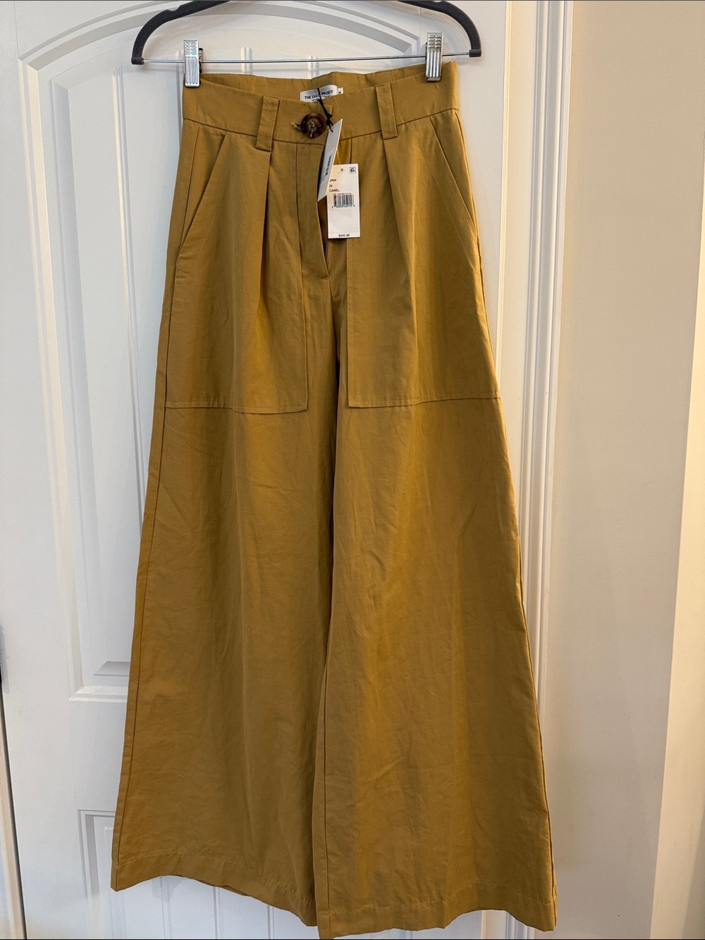 Wide Leg High-Rise Pants in Mustard Ochre
